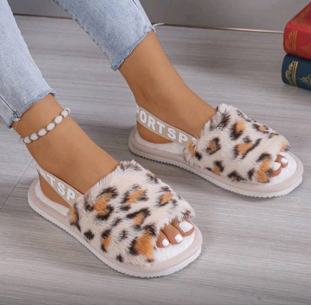 NEW Leopard Open Toe Slippers - Picture 2 of 4